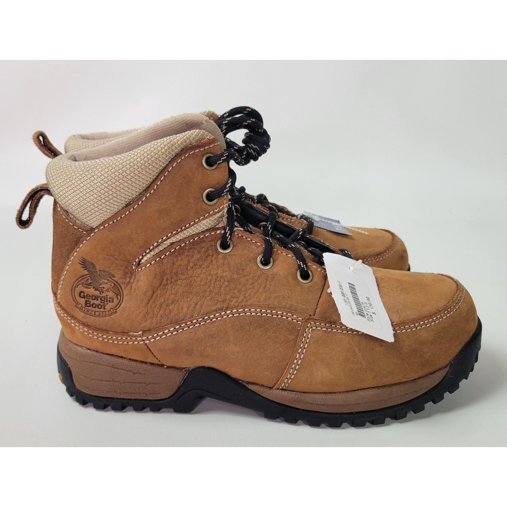 Georgia Boot Womens Riverdale Hiker 5" Work ST Tan Leather Ankle Boots G3478 7.5